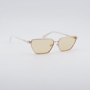 Guess GU00106 21E Sunglasses White/Gold Cat Eye Frame, Brown Lenses